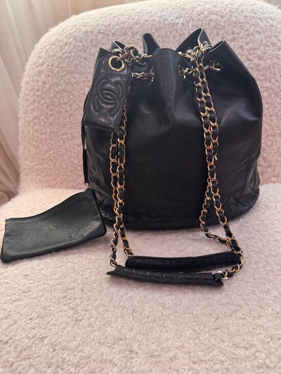 CHANEL Handbags - CHANEL Drawstring Bucket Bag |  Aged Calfskin | Collection by Karl Lagerfeld